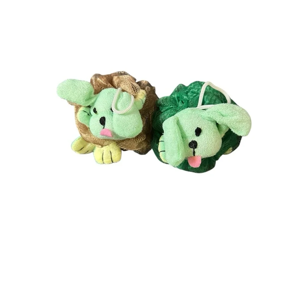 set of 2 kids small animal loofahs bath shower‎ new without tags